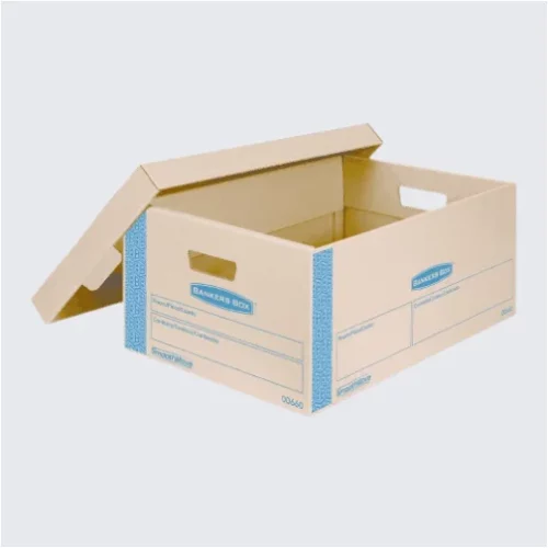 Durable shipping box with reinforced lid for added security.