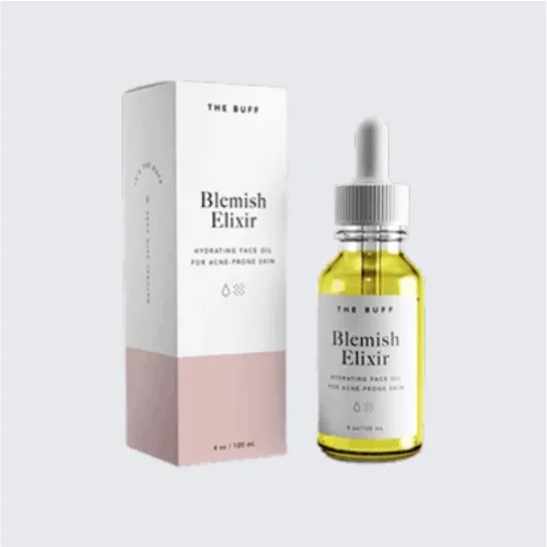 Premium skincare oil box showcasing product details