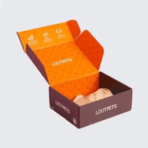 Eco-friendly apparel box showcasing vibrant branding.