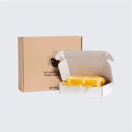 Stylish apparel packaging featuring unique graphic designs.