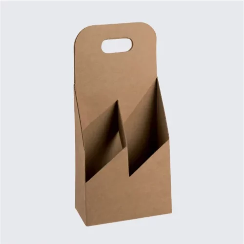 Carrier box holding products securely with reinforced sides.