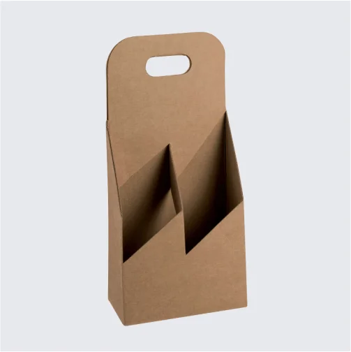 Kraft Carrier Boxes Carrier box holding products securely with reinforced sides.