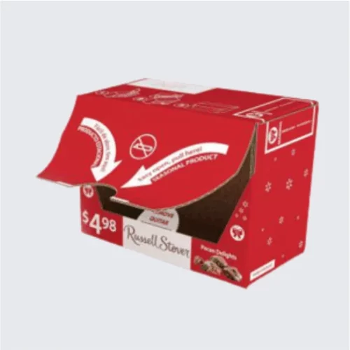 Eco-friendly bespoke retail packaging boxes featuring vibrant branding.