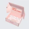 Sturdy square shipping box for compact product packaging.
