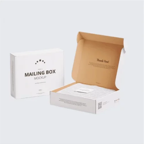 Vibrant white custom mailer boxes with unique patterns