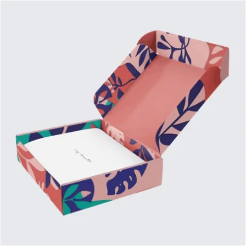Open ear lock mailer box showcasing sturdy design.